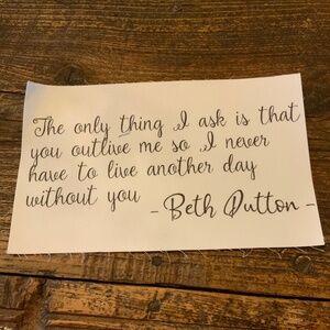 Fabric Panel 5”X8” Beth Dutton